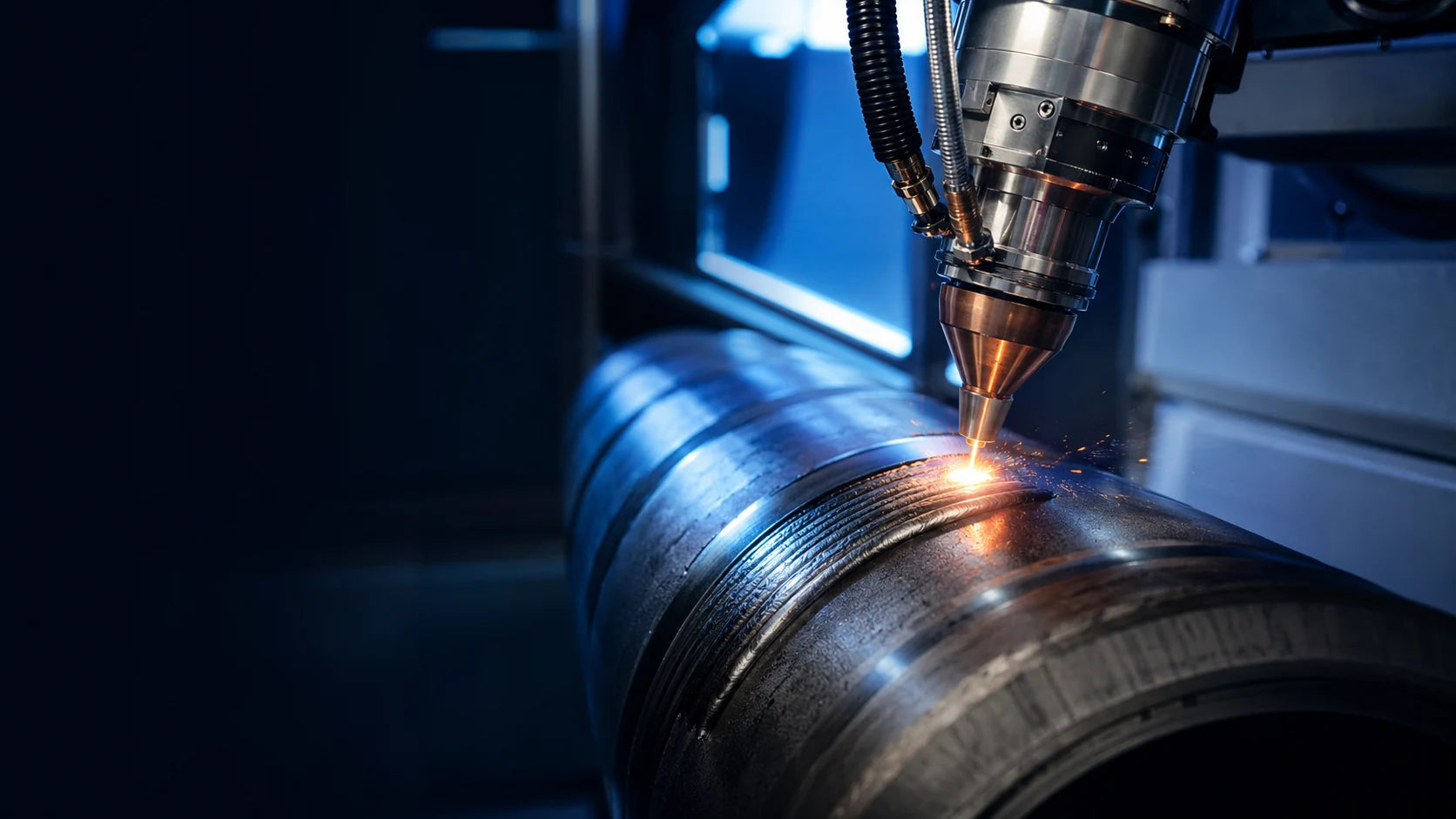 Laserauftragsschweißen an einem metallischen Großbauteil